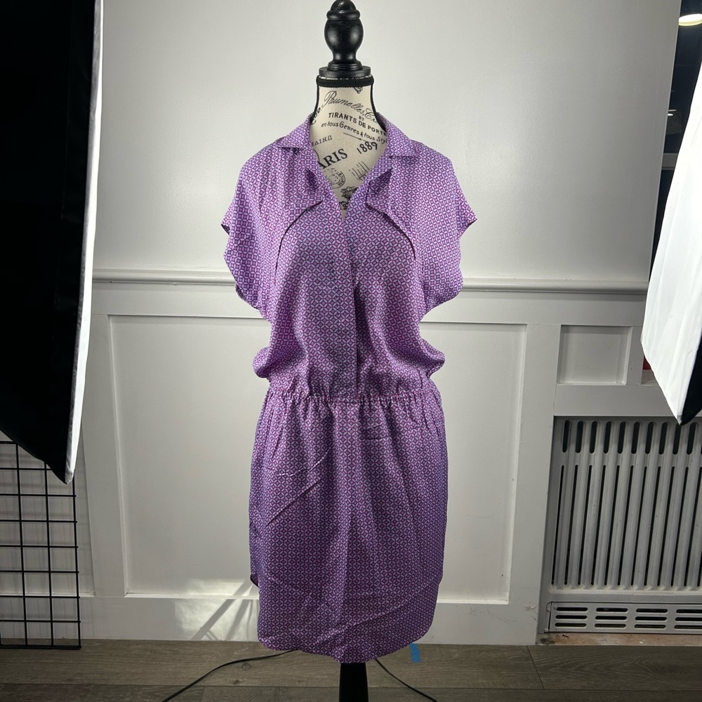 BCBGeneration Geometric Purple and Blue Dress